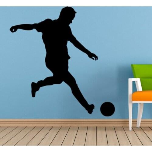 Football Soccer Shooting The Ball Sketch Fashion Window Wedding Decor Bedroom Wallpaper Wall Decal Room Decor Wall Sticker