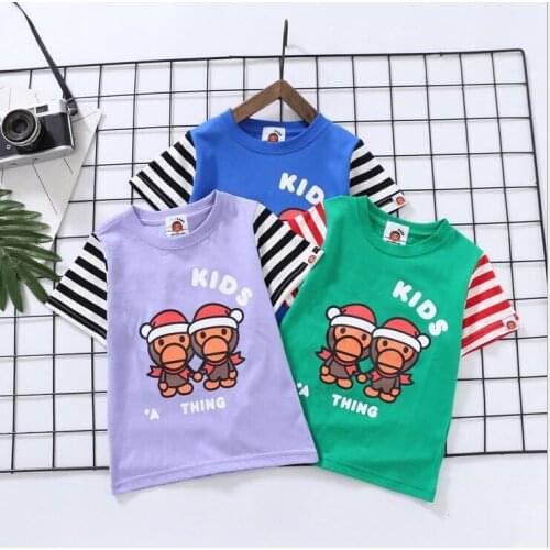Fashion Kids Boy Girls Cartoon Animal Pattern Good Friends Printed Shirt Summer Short Shirts Tops Tee Hip Hop Style Clothes