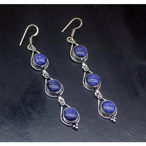 Gemstonefactory Big Promotion Unique 925 Silver Handmade Sun Sitara Fashion Women Ladies Gifts Dangle Drop Earrings 20212196