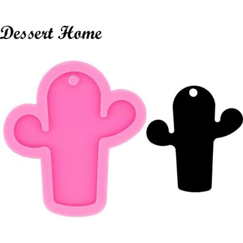 DY0535 Glossy Resin Cactus Molds, Mold for Keychain ,Silicone Molds DIY Epoxy Jewellery Making, Clay Molds