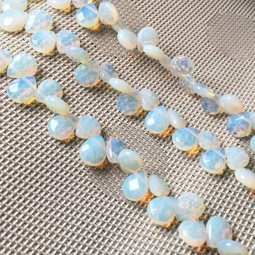 Natural stone Faceted Water drop shape loose beads Egg stone Crystal string bead For jewelry making DIY bracelet necklace