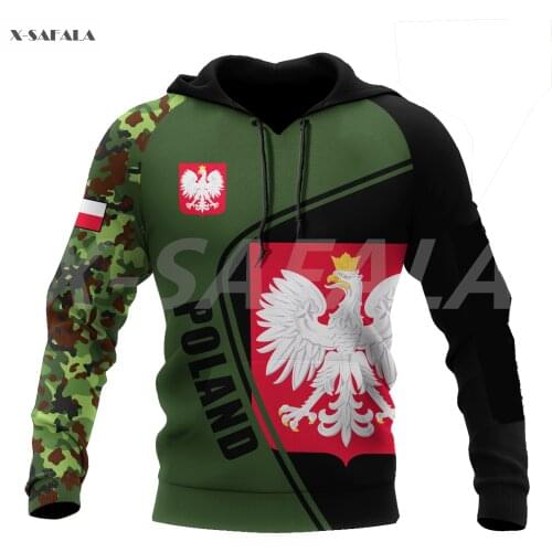 Poland Polska Country Emblem Flag Camo 3D Printed Hoodie Man Women Pullover Tracksuit Outwear Zipper Sweatshirt Casual Harajuku