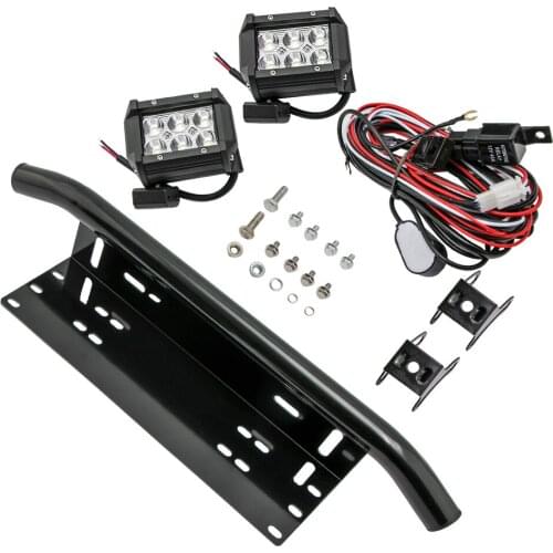LED Light Mount Kit Bull Bar License Bumper 18W For Ford Ranger/Explorer/Escape For Subaru WRX