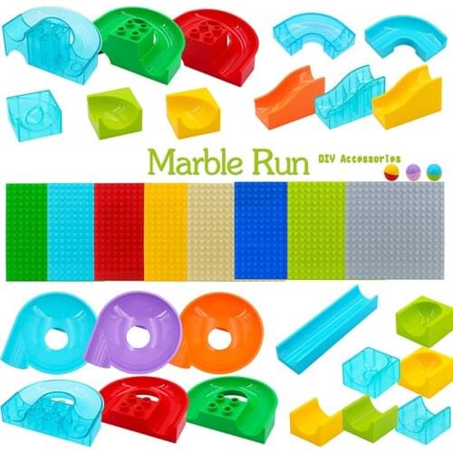 Big Size Marble Run Building Blocks Maze Race Marble Run Accessories DIY Bricks knikkerbaan Toy For Children