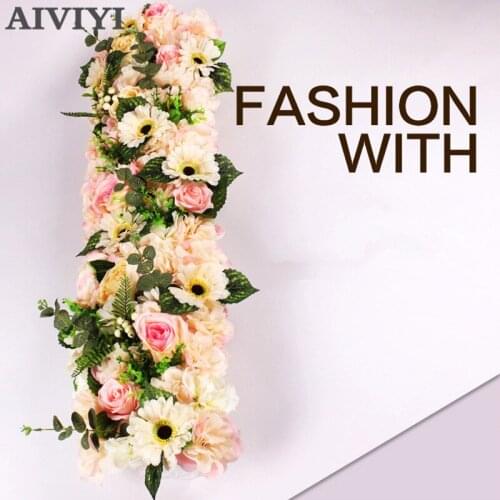 Foreign trade excellent products 1M wedding decoration flower pink rayon flower flower bow DIY flower wall decoration window dec