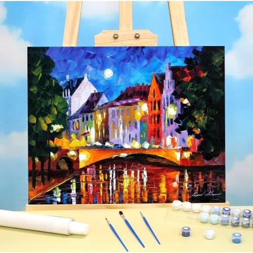 Oil Painting Style Amsterdam Paint By Numbers Complete Kit Acrylic Paints 50*70 Picture By Numbers Photo Wall Handicraft