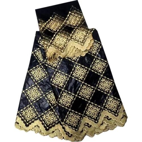 Nigerian black Bazin 2019 new design beaded bazin riche fabric tissu african bazin lace with embroidery for dress party