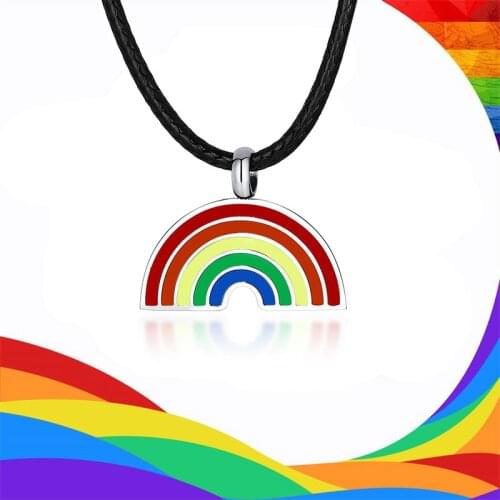 2021 Rainbow LGBT Pendant Necklaces Women Men Stainless Steel Gay Pride Lesbian Jewelry Dropship