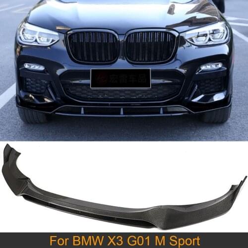 Carbon Fiber Front Bumper Lip Spoiler For BMW X3 G01 M Sport 2018 - 2020 Car Front Bumper Lip Chin Spoiler Splitters Protector