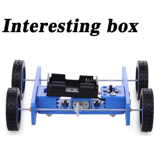 DIY technology production, assembled toys, small rubber wheels, two-wheel drive car No. 30