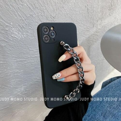 Luxury Korea Matte metal bracelet soft silicon phone case for apple iphone 12 MiNi 7 8 X XS XR MAX 11 Pro Plus SE 2020 6S cover