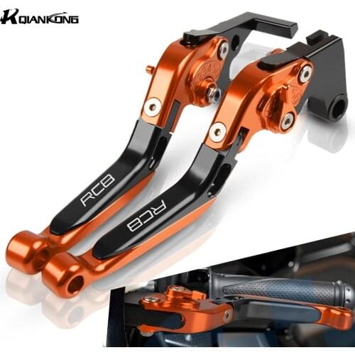 With RC8 LOGO Motorcycle Brake Handle CNC Adjustable Brake Clutch Lever Handbar For RC8 R 2009 2010 2011 2012 2013 2014 2015
