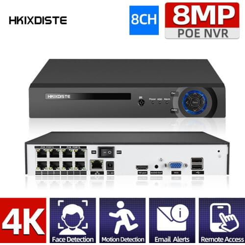 Nvr 8 Channel Poe CCTV Network Video Recorder Support Onvif Ip Camera Video Surveillance Recorder 4K Security Cameras Nvr H.265