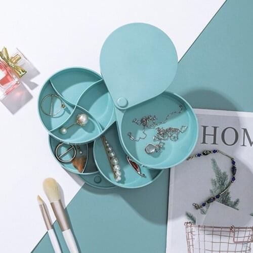 Rotating Jewelry Rack Storage Box Multi-layer Grid Box Morandi Color Simple And Generous Summer New Products