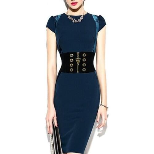 Women Wide Belt Vintage Corset Waistband Women Loose Style Waist Belt Soft Wide Wrap Golden Zipper Golden Hole Ornament