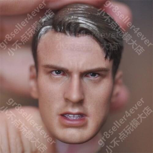 1/6 Chris Evans American Tough Guy Male Head Sculpt Head Carving Fit 12'' Strong Body
