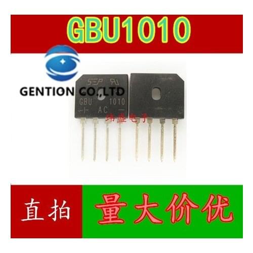 10PCS GBU1010 flat bridge rectifier bridge bridge pile of 10 a/1000 v large amount of the price in stock 100% new and original