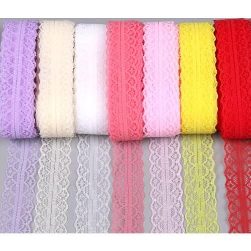 10yds 28mm Handicrafts Embroidered Lace Trim Ribbon Wedding Christmas Bow Decorations clothes edged
