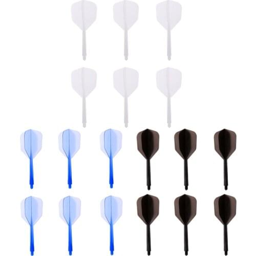 18 Pieces Quality Transparent 2BA Thread Dart Barrels Shafts Stems Dart Flights ABS Plastic Darts Accessories