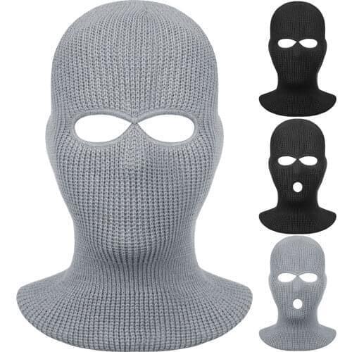 2/3-Hole Ski Full Face Mask Outdoor Winter Motorcycle Bike Cycling Neck Warmer Face Mask Role Play Party Balaclava Knit Hood Cap