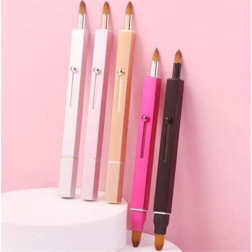 2 in 1 Double-headed Retractable Lip Brushes Blush Makeup Concealer Eyeshadow Eyeliner Foundation Cosmetic Brush