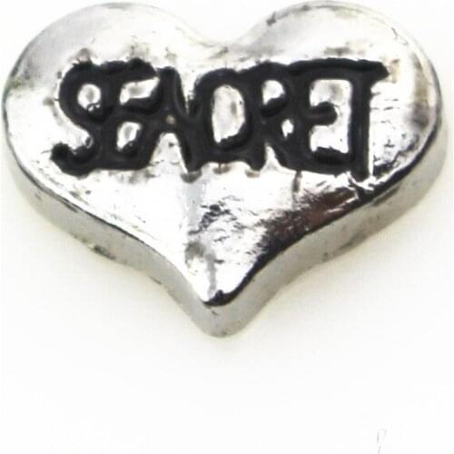20pcs/lot Silver Heart Seacret Floating Charms Living Glass Memory Lockets DIY Jewelry Charms