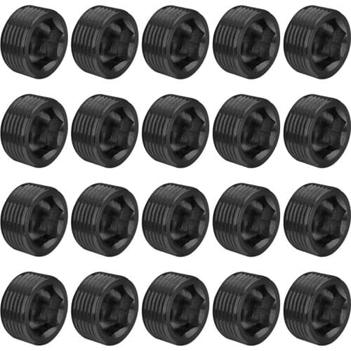 20Pcs Carbon Steel 3/4Inch NPT Male Pipe Plug Fitting Assortment Set Internal Hex Thread Socket Pipe Plug Kit