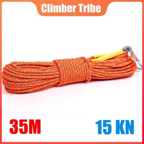 35M 15KN 8mm Outdoor Climbing Ropes Mountaineering Downhill Escape Rescue Safety Accessories Protective High-altitude Cord /50