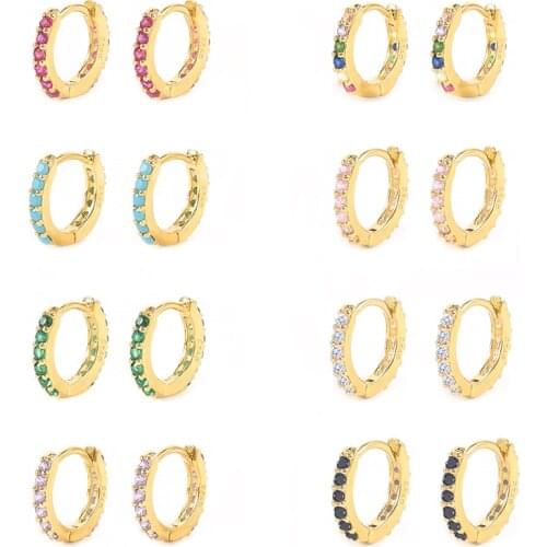 Aide 925 Sterling Silver Hoop Earrings For Women Huggie Earring Ear Piercing Pendientes Girls Gift 2021 Trend Zircon Brincos CZ