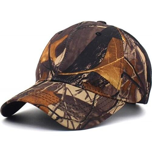 Outdoor Summer Bionic Camouflage Hunting Fishing Hat Sunshade Peaked Cap Breathable Baseball Hat Jungle Camo Tactical Cap
