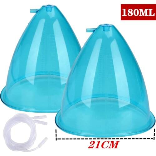 2PCS 21cm King Size Vacuum Suction Blue XXL 180ML Cups for a Sex Colombian Butt Lift Treatment Chest Enlarge