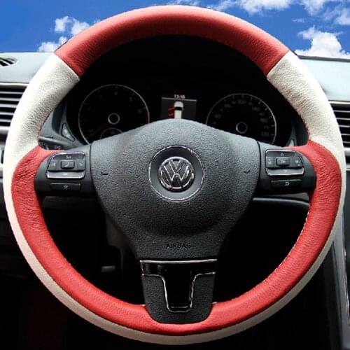 Car Steering Wheel Cover Customize Multi-style Suede Leather for Volkswagen VW CC Golf 6 7 Sagitar Lavida Tiguan Magotan 10-19