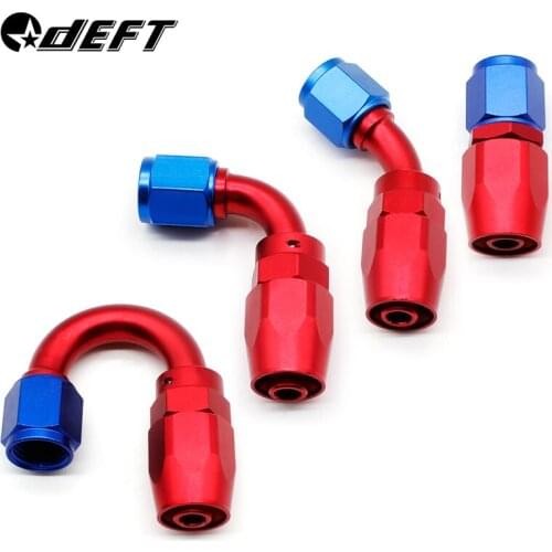 DEFT AN8 AN10 AN12 Oil Fuel Swivel Hose Anoized Aluminum Straight Elbow 45 90 180 Degree Hose End Oil Fuel Reusable Fitting