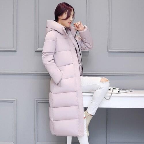 Long Hooded with a Hat Warm Thicken Womens Jacket Solid Padded Female Parka High Quality 2021 Stand Collar Coat Women Winter