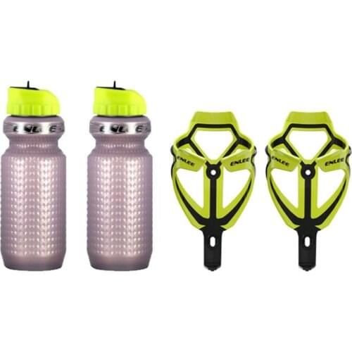 ENLEE Bike Bottle Holder with Bike Bottle 650Ml Leak Proof Bicycle Squeeze Bottle Lightweight Bottle Cages for MTB Road Bikes