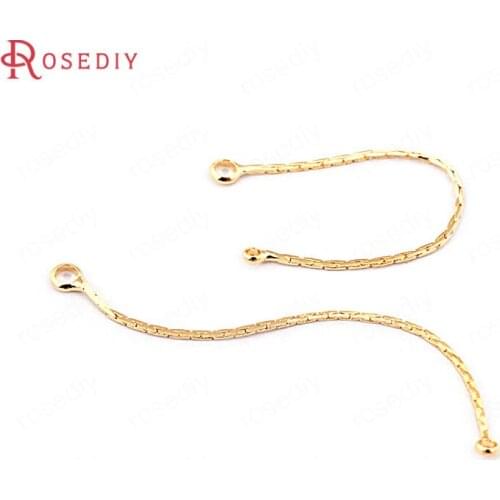 F382)10 pieces 54mm Chain thickness 0.5mm 24K Gold Color Brass Square Connect Chains High Quality Jewelry Findings Accessories