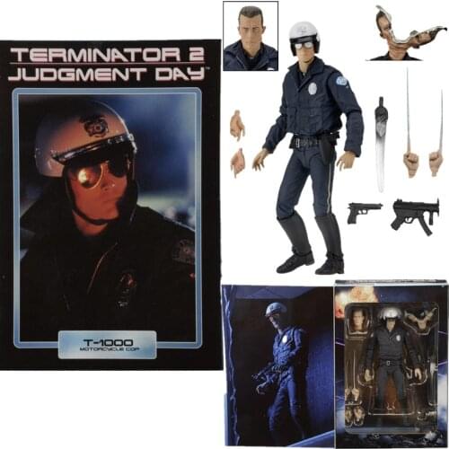18cm NECA Figure Motorcycle Cop Terminator T-1000 figure Judgment Day Arnold Schwarzenegger Action Figure Model Toy Gift