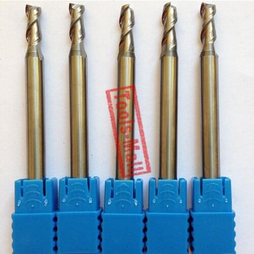 1pc 5mm D5*25*D6*75 HRC50 2 Flutes Milling cutters for Aluminum CNC Tools Solid Carbide CNC flat End mills Router bits
