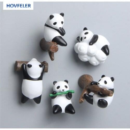 HOVFELER Panda Fridge Magnets Office Whiteboard Photo Refrigerator Magnetic Sticker Decoration Accessories