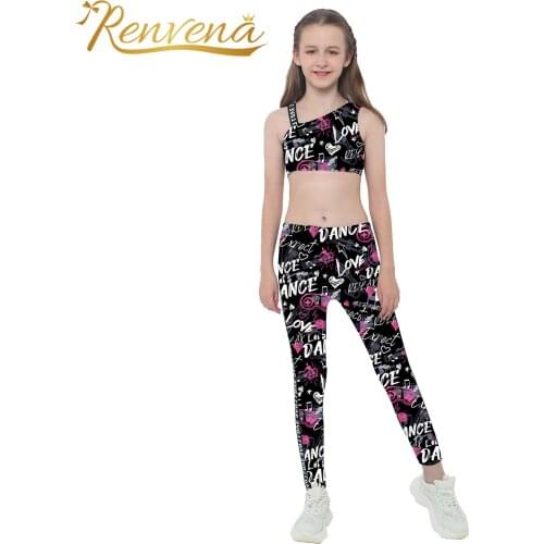 Yoga Sets Kids Camouflage Sportswear Tank Tops Pants Childrens Sweatsuit Tracksuit for Little Girl 2 Piece Ballet Gym Outfits