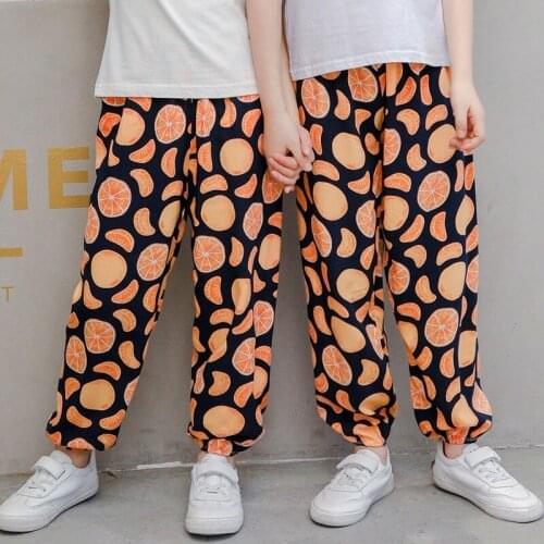 For 2 4 6 8 10 12 Yrs Boys Girls Summer Pants Toddler Kids baby Clothes Loose Floral Print Elegant Cute Casual Sport Trousers