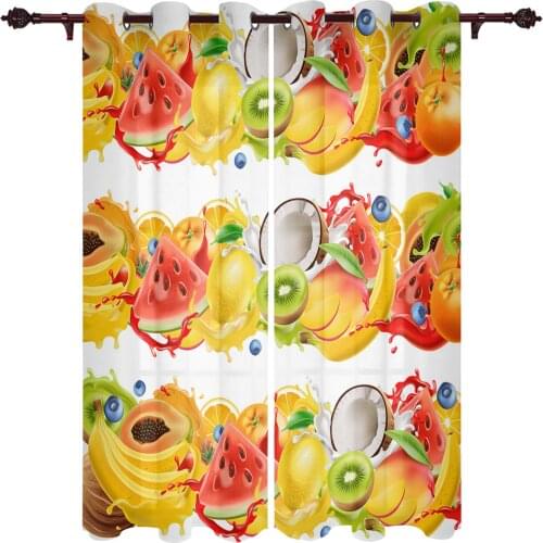 Summer Tropical Fruit Color Large Curtains For Living Room Window Curtain Bedroom Kitchen Balcony Gazebo Curtain Room Divider