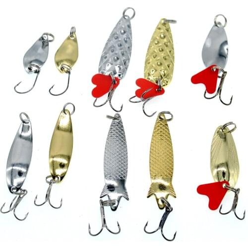 Metal Gold Silver Spinners Spoon Lure Fishing Lure Hard Bait Sequins Bass Treble Hook Fishing
