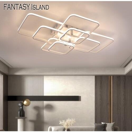 Minimalist LED Ceiling Light For Living room Dining Bedroom Indoor Square Lighting Home Decor Fixture 4/6/8 Heads
