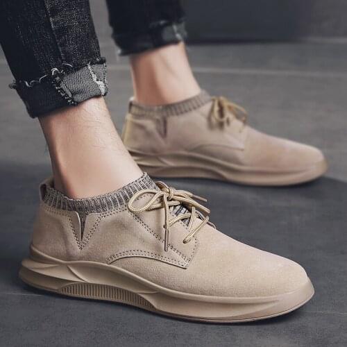 Spring Autumn Men Shoes Breathable Lace-Up Men Casual Shoes High Quality Leather Sneakers Outdoor Walking Shoes Zapatos Hombre
