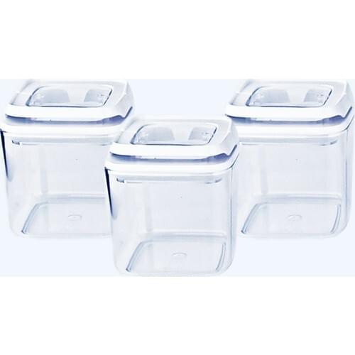 Arsimo 3'Lü Vacuum Food Storage Container Set Square 0.7 L