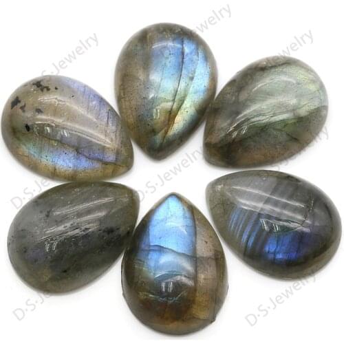 Pear Shaped Natural Labrador Feldspar Stone Anemousite Crystal Stone