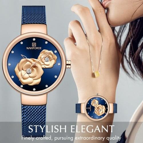 NAVIFORCE Women Watches Top Luxury Brand Ladies Fashion Stainless Steel Quartz Watch Female Simple Casual Business Wristwatches