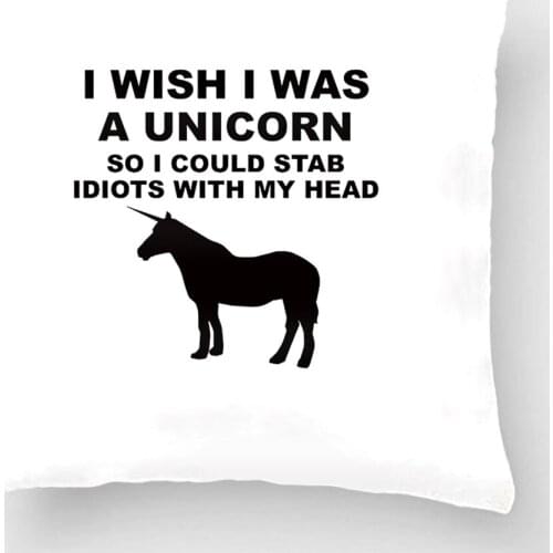 I Wish I Was A Unicorn Throw Pillow Wedding Decorative Cushion Cover Pillow Case Customize Gift For Car Sofa Seat Pillowcase
