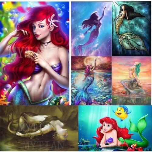 New Mermaid picture 5d diy diamond painting rhinestone home decoration full round/square hand sewing embroidery art kit decor